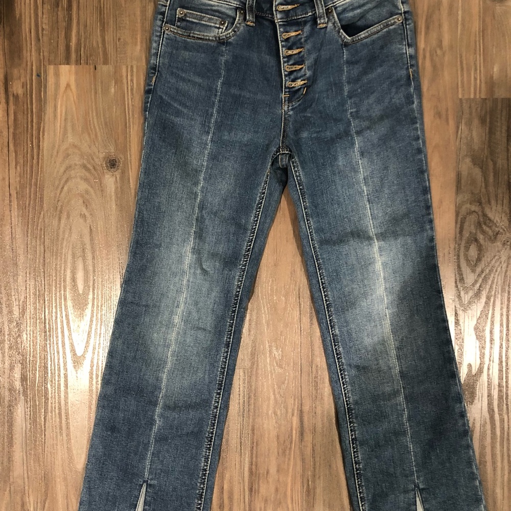 free people cropped flare jeans